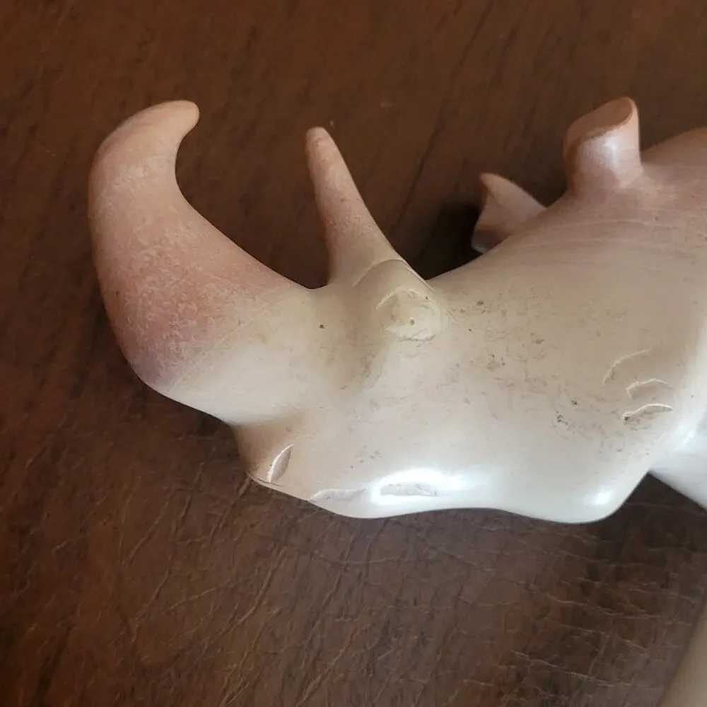Vintage Rhinoceros Rhino Marble Stone Figurine sculpture